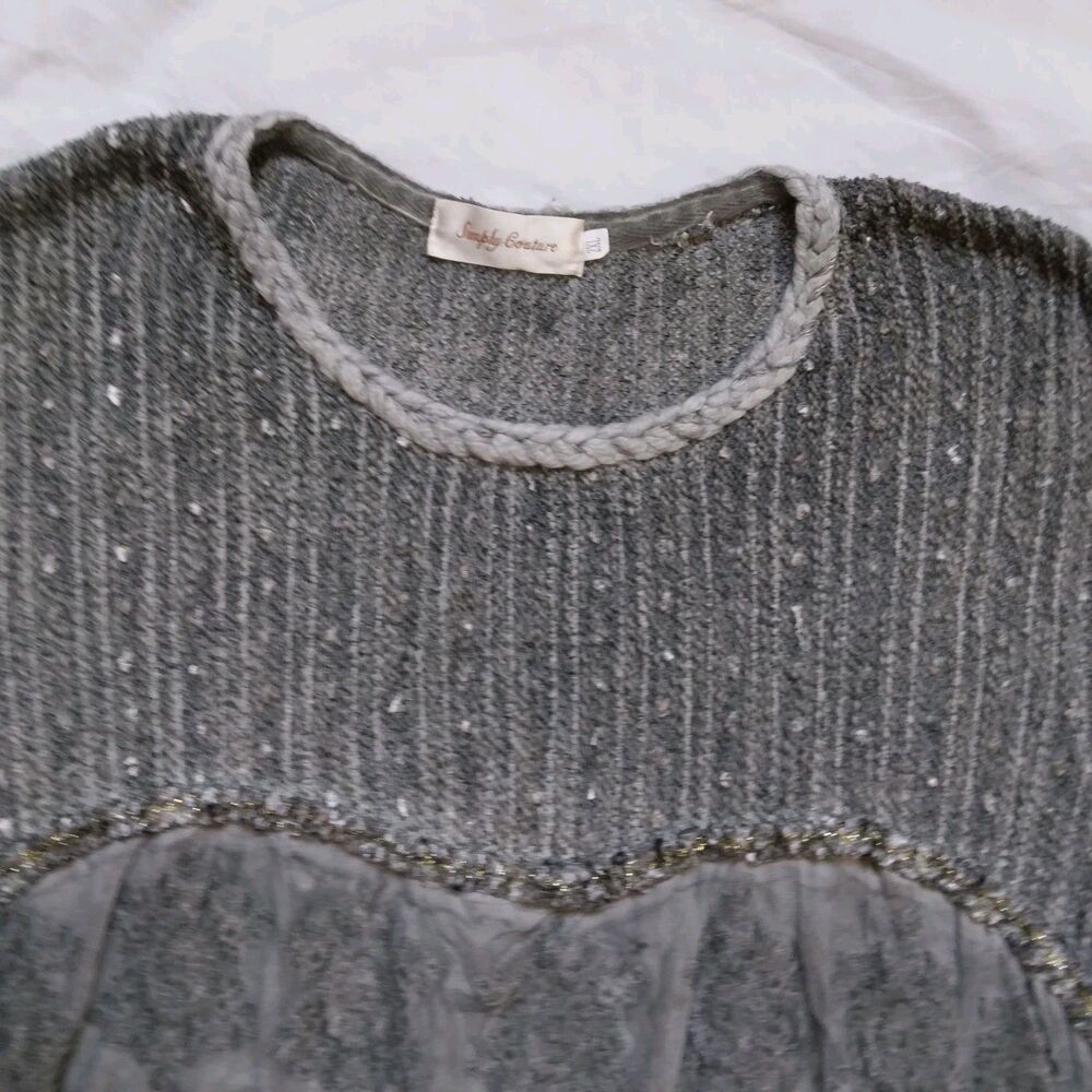 Simply Couture Top Tunic Gray Long Sleeve Lagenlook Shabby Cottage Womens 2XL - Picture 8 of 16